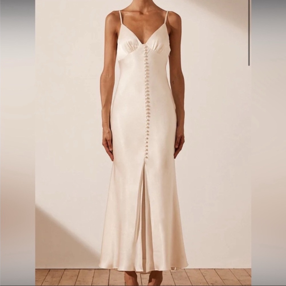 Elegant Cream Slip Dress